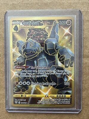 Pokémon TCG Coalossal 198 189 Darkness Ablaze Holo Gold Secret Rare