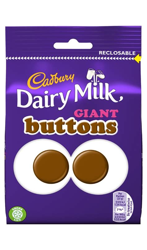 Cadbury Dairy Milk Button Buttons In Purple Packaging On White