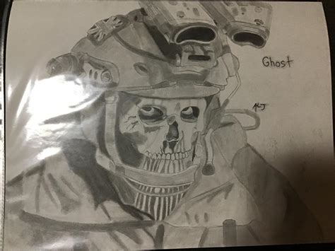 MW2 Ghost drawing by AidenAttack06 on DeviantArt