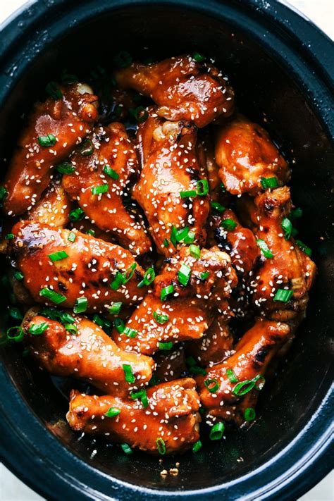 Slow Cooker Honey Garlic Sriracha Wings The Recipe Critic Slow