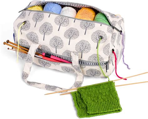 Luxja Sac A Tricot Crochet Sac Pour Rangement Laines Sac Pour Crochet