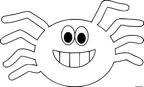 Coloriage Cartoon Smiling Araignee Insecte JeColorie