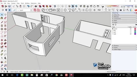 Open In A Curved Wall SketchUp YouTube