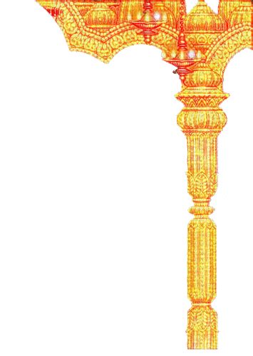 Temple Pillar Temple Pillar Gold Hindu India Yellow Frame