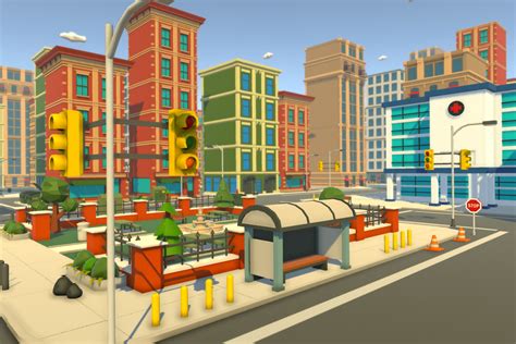 Stylized Low Poly City Building And Environment Pack