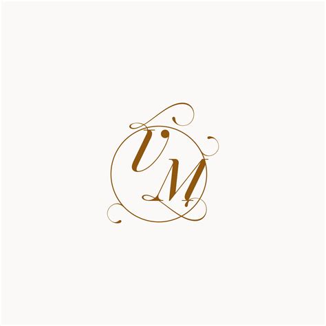 Vm Wedding Monogram Initial In Perfect Details Vector Art At