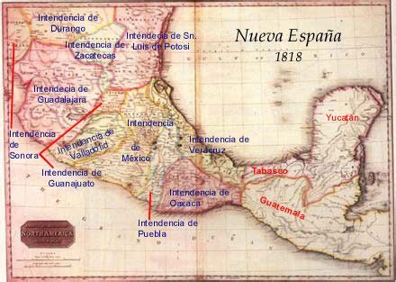 Nueva Espa A A Principios Del Siglo Xix Mapa De Espa A Virreinato