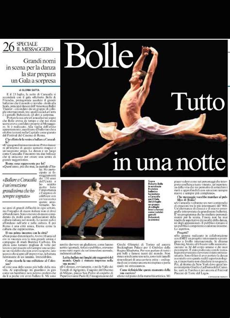 Il Messaggero Roberto Bolle