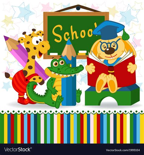 Animals in school Royalty Free Vector Image - VectorStock