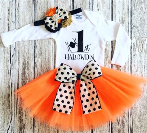 Baby Girls First Halloween Tutu Costume Outfit Set