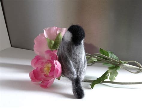 Needle Felted Bird Black Capped Chickadee Birds Home Decor Needle