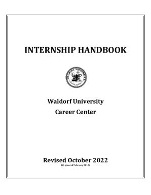 Fillable Online INTERNSHIP HANDBOOK Fax Email Print PdfFiller