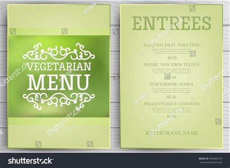 Restaurant Vegetarian Menu Cards Design Template Royalty Free Stock