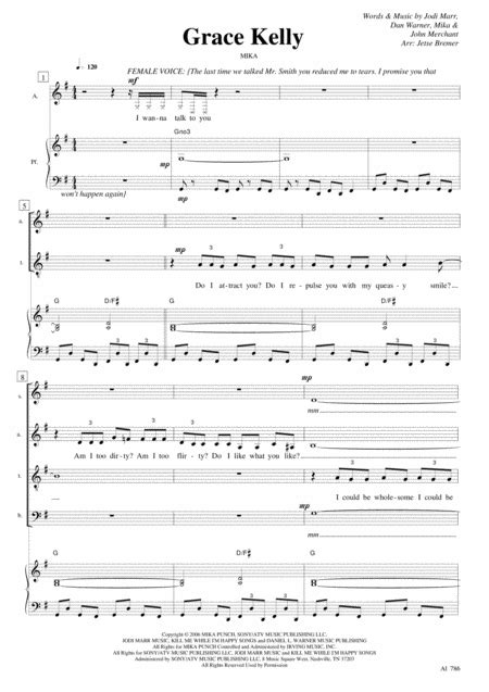 Grace Kelly Arr Jetse Bremer By Mika Sheet Music For Satb Choir At Sheet Music Direct