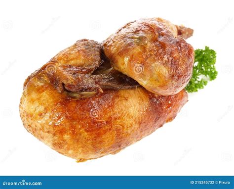 Fine Meat Half Grilled Chicken On White Background On White