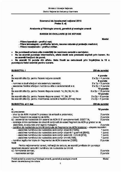 PDF Examenul de bacalaureat naţional 2015 Proba E d Anatomie şi PDF