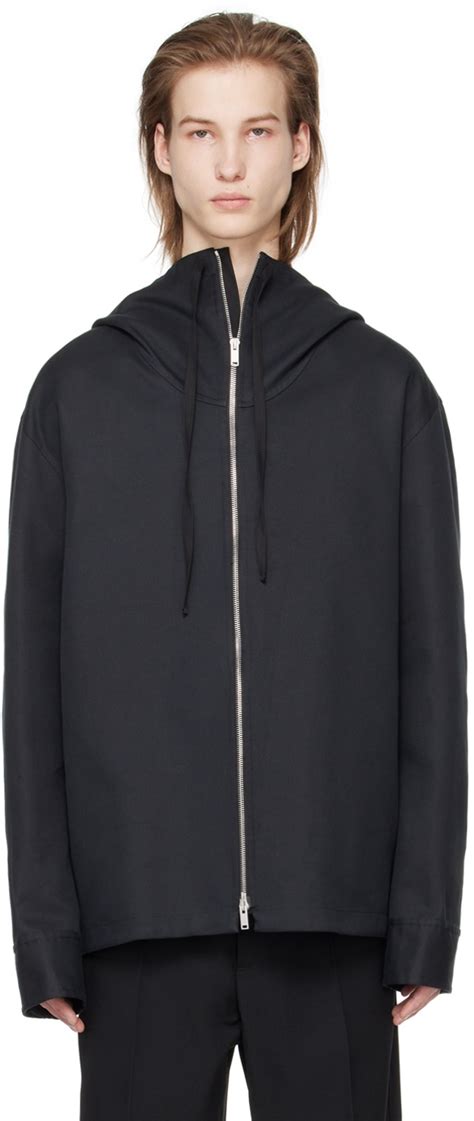 Jil Sander Black Hooded Jacket Jil Sander