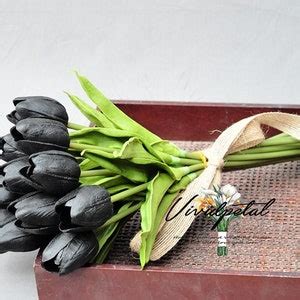 Black Tulip Real Touch Tulip Bouquet Small Black Bouquet - Etsy