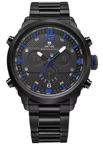 Reloj Weide Anadigi Wh 6303 Para Hombre Negro Y Azul MercadoLibre