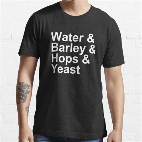 Beer Ingredients Water Barley Hops Yeast T Shirt For Sale By