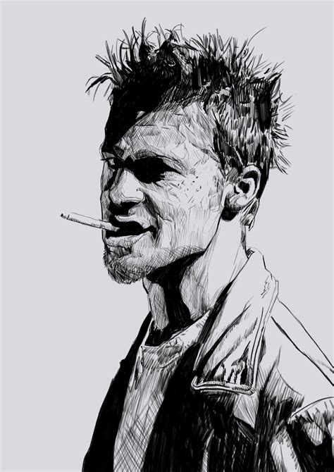 Tyler Durden On Behance Film Art Movie Art Pencil Portrait Portrait