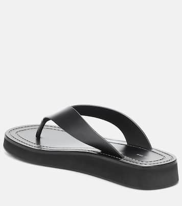 Ginza Leather Platform Slides In Black The Row Mytheresa