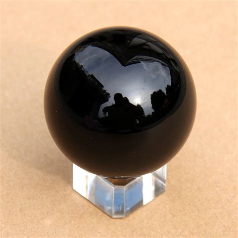 Mm Rare Black Natural Quartz Crystal Ball Sphere Crystal Glass Balls