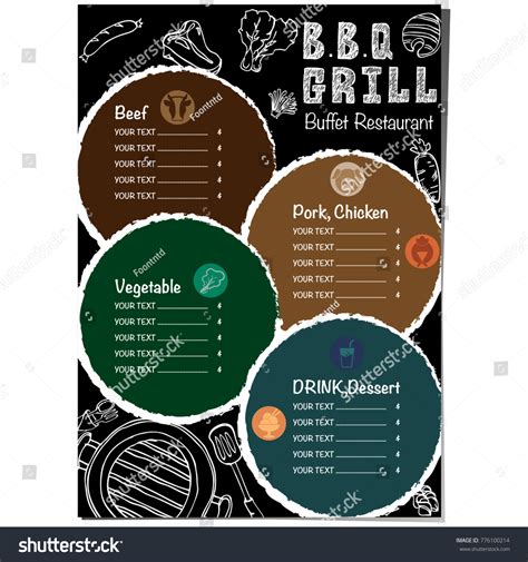 Menu Barbecue Grill Restaurant Template Design Stock Vector Royalty