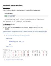 Data Manipulation In R Chapter Exercises Course Hero