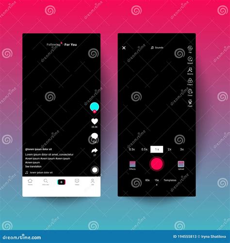 Concepto De Interfaz De Diseño De Medios Sociales De Tiktok Interfaz