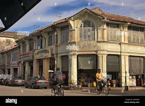 Old Colonial Buildings In The Center Of George Town Penang Malaysia