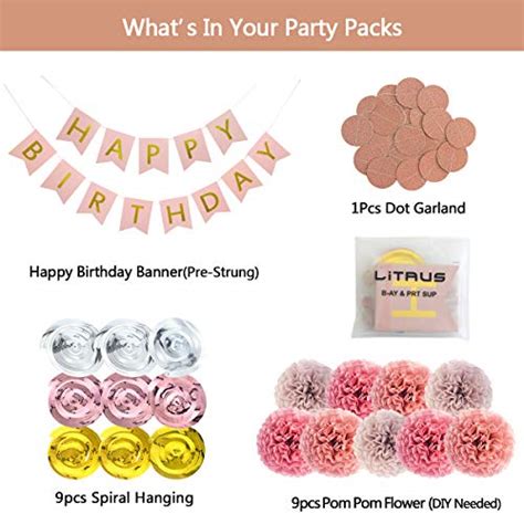 Litaus Birthday Decorations Set Birthday Decoration For Women Happy