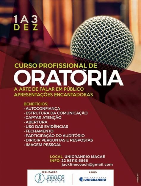 Curso Profissional De Orat Ria Em Maca Sympla