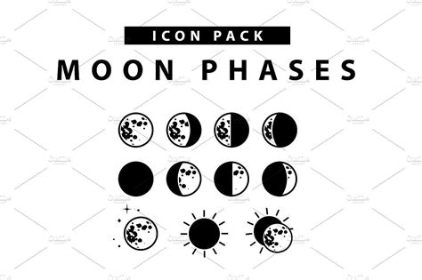 Moon Phases Icon Set Icon Set Moon Phases Moon Icon