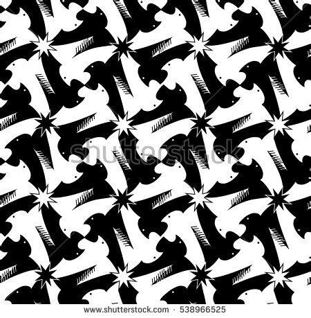 Houndstooth Pied De Poule Griffin Seamless Black And White Pattern