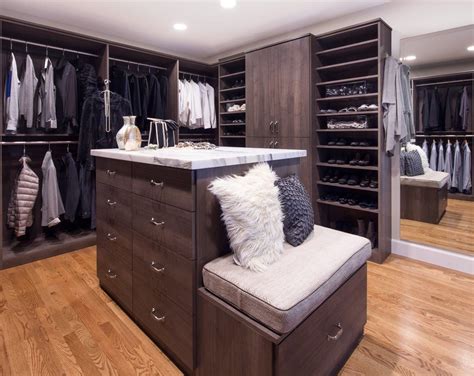 Luxury Walk In Closet With Island