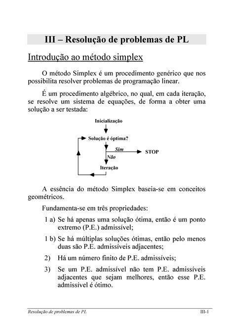 Cap A Metodo Simplex Iii Resolu O De Problemas De Pl Introdu O Ao