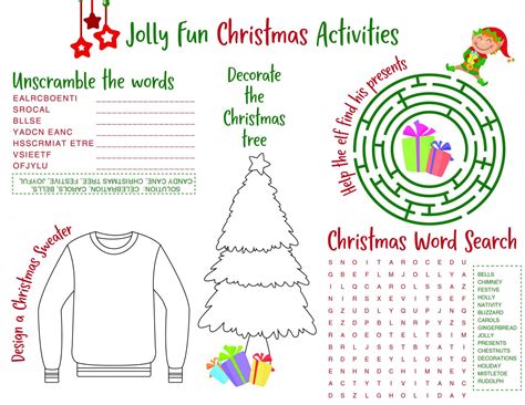 Free Printable Christmas Activity Placemat For Kids Views From A Step