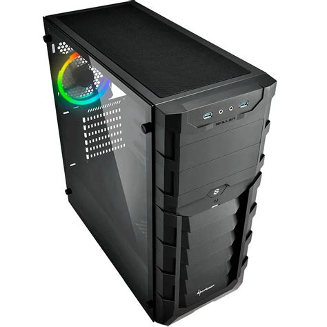 Gabinete Gamer Sharkoon Skiller Mid Tower RGB 2 Coolers Lateral Em