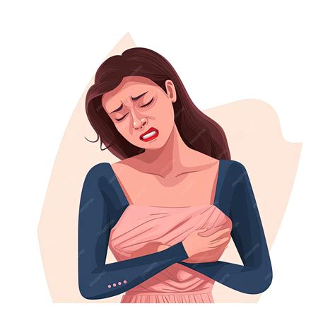 Premium AI Image | women having stomach pain and a lump on her chest