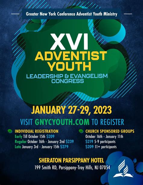 Early Registration For Xvi Adventist Youth Leadership And Evangelism Congress