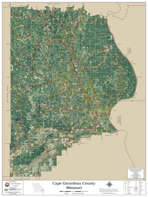 Cape Girardeau County Missouri 2020 Aerial Wall Map Mapping Solutions