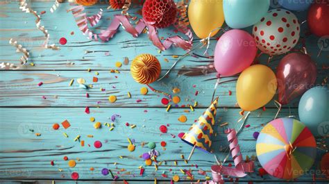 Ai Generated Colorful Birthday Or Carnival Background Stock