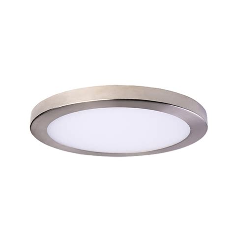 Amax Lighting Led Platter 1 Light 15 In Brushed Nickel Indooroutdoor Led Flush Mount Light