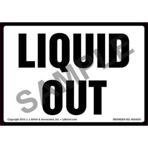 Liquid Out Label - White