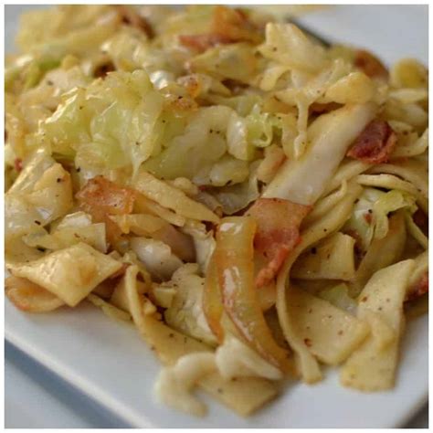 Savory Bacon Cabbage and Noodles | Small Town Woman