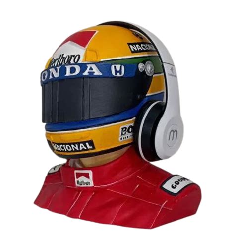 Mf File Ayrton Senna Helmet Suporte Headset D Printable Model To