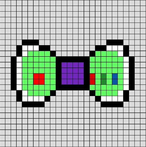 A Pixel Art Template Of A Bow Tie Themed As Buzz Lightyear From The Film Toy Story Pixel Art