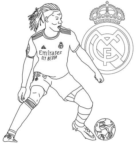 Desenho Para Colorir Futebol Real Madrid Eduardo Camavinga