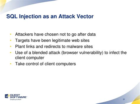 Ppt Understanding And Preventing Sql Injection Attacks Powerpoint